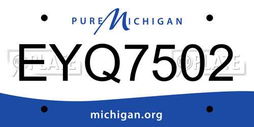 EYQ7502 Michigan License Plate