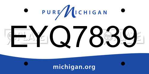 EYQ7839 Michigan License Plate