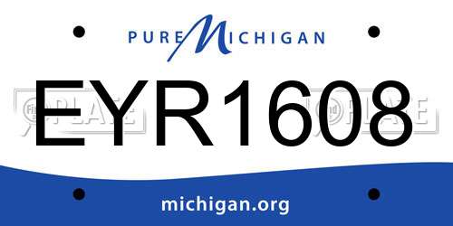 EYR1608 Michigan License Plate