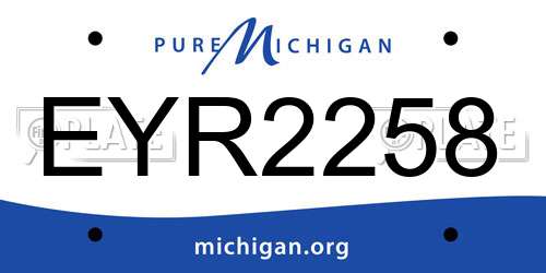 EYR2258 Michigan License Plate