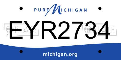 EYR2734 Michigan License Plate