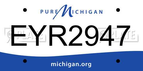 EYR2947 Michigan License Plate