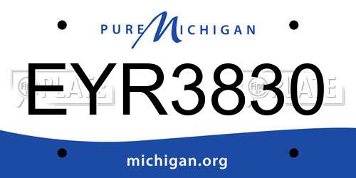 EYR3830 Michigan License Plate