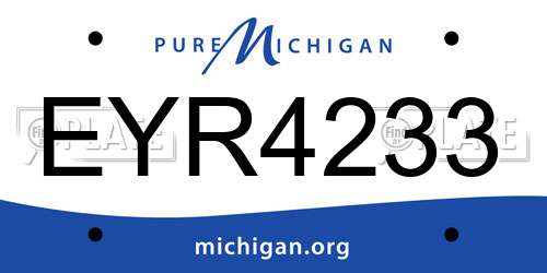 EYR4233 Michigan License Plate