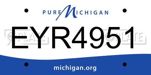 EYR4951 Michigan License Plate