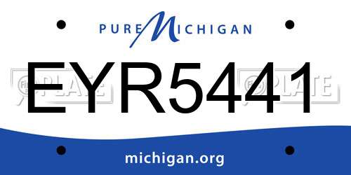 EYR5441 Michigan License Plate