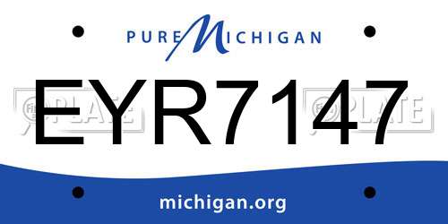 EYR7147 Michigan License Plate