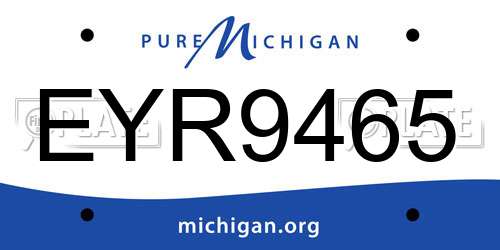 EYR9465 Michigan License Plate