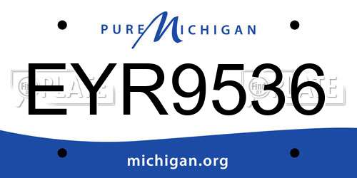 EYR9536 Michigan License Plate