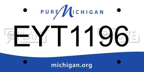EYT1196 Michigan License Plate