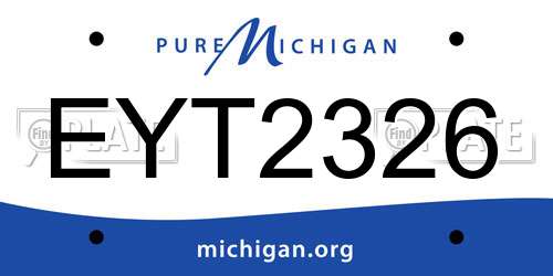EYT2326 Michigan License Plate
