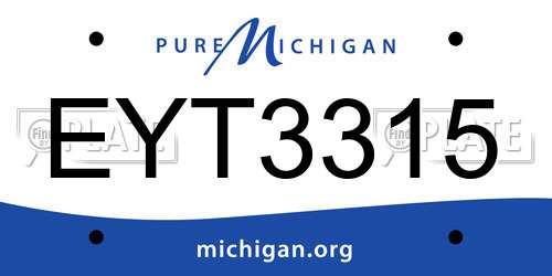 EYT3315 Michigan License Plate