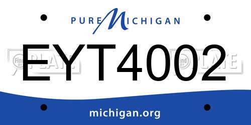 EYT4002 Michigan License Plate