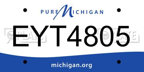 EYT4805 Michigan License Plate