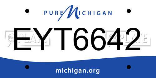 EYT6642 Michigan License Plate