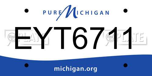 EYT6711 Michigan License Plate