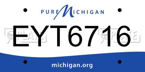 EYT6716 Michigan License Plate
