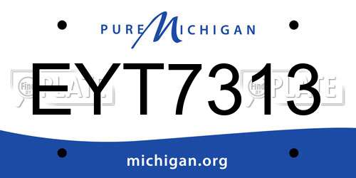EYT7313 Michigan License Plate