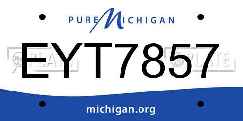 EYT7857 Michigan License Plate
