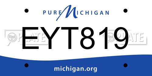 EYT819 Michigan License Plate