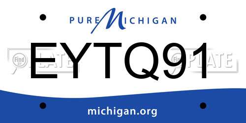 EYTQ91 Michigan License Plate
