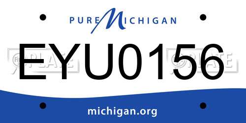 EYU0156 Michigan License Plate