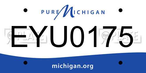 EYU0175 Michigan License Plate