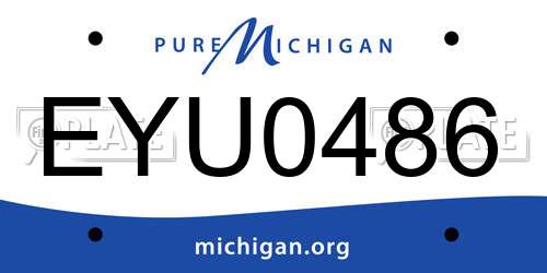 EYU0486 Michigan License Plate