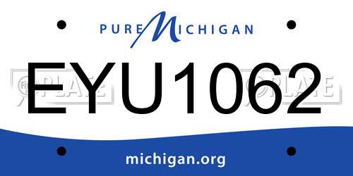 EYU1062 Michigan License Plate