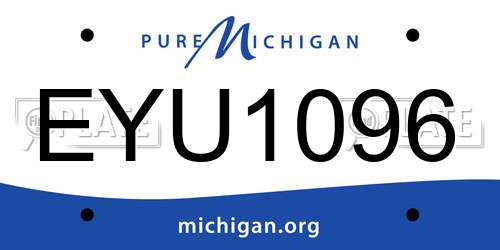 EYU1096 Michigan License Plate