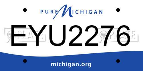 EYU2276 Michigan License Plate