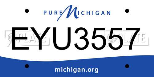 EYU3557 Michigan License Plate