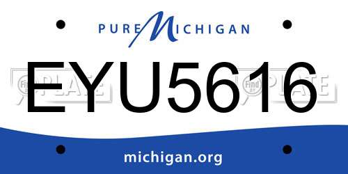 EYU5616 Michigan License Plate
