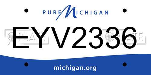 EYV2336 Michigan License Plate