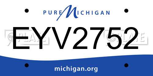 EYV2752 Michigan License Plate