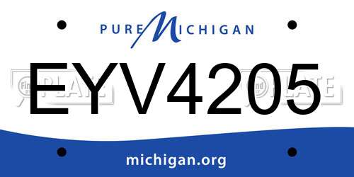 EYV4205 Michigan License Plate
