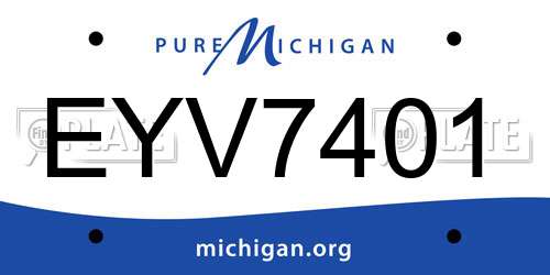 EYV7401 Michigan License Plate