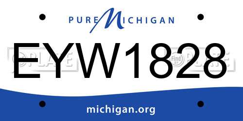 EYW1828 Michigan License Plate