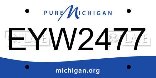 EYW2477 Michigan License Plate