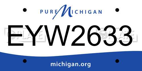 EYW2633 Michigan License Plate