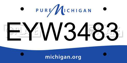 EYW3483 Michigan License Plate