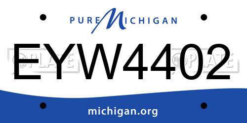 EYW4402 Michigan License Plate