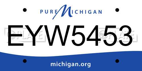 EYW5453 Michigan License Plate