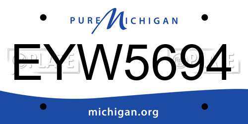 EYW5694 Michigan License Plate