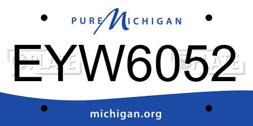 EYW6052 Michigan License Plate