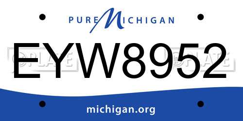 EYW8952 Michigan License Plate