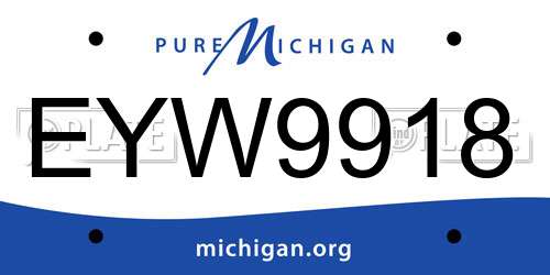 EYW9918 Michigan License Plate
