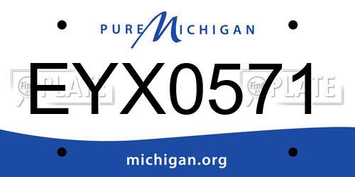EYX0571 Michigan License Plate