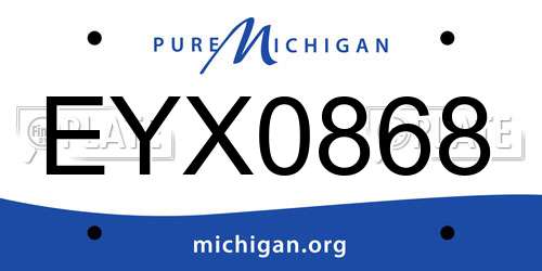 EYX0868 Michigan License Plate