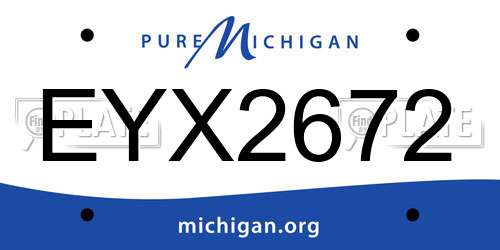 EYX2672 Michigan License Plate